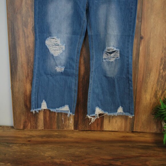 Melarey Women's Plus Size Cropped Wide Leg Jeans XXL 120-S - Picture 3 of 7